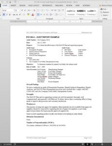 free fsms audit report example template  fds11604 audit report findings template sample