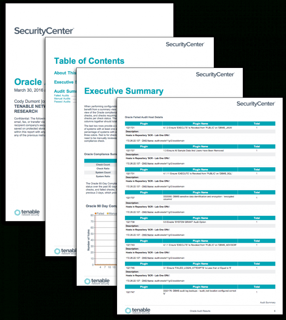 printable oracle audit results  sc report template  tenable® security monthly report template
