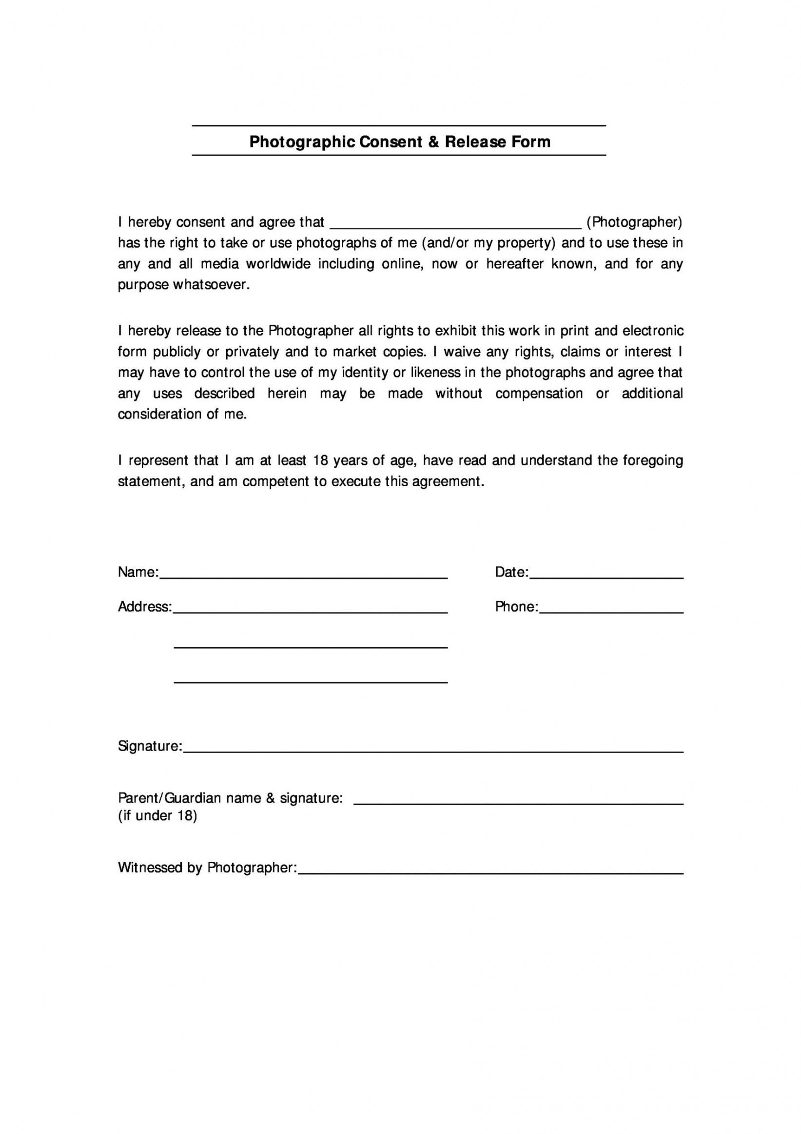 Photo Release Consent Form Fill Online Printable Fillable Blank My