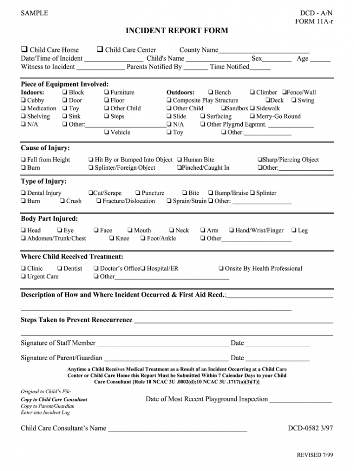 child care incident report example writing  fill online care home incident report template example