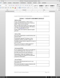 editable it security assessment checklist template  itsd1021 it assessment report template word