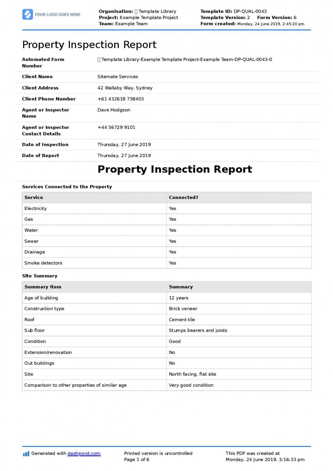 editable property inspection report template free and customisable residential building inspection report template sample
