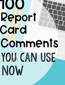 free 100 report card comments you can use now summer school report card template example