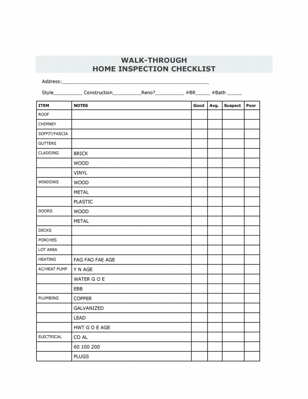 Home Inspection Report Template Free