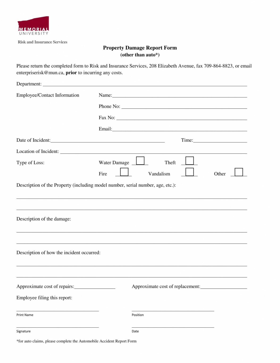 Free Free 14 Damage Report Forms In Ms Word Pdf Excel Property Damage 