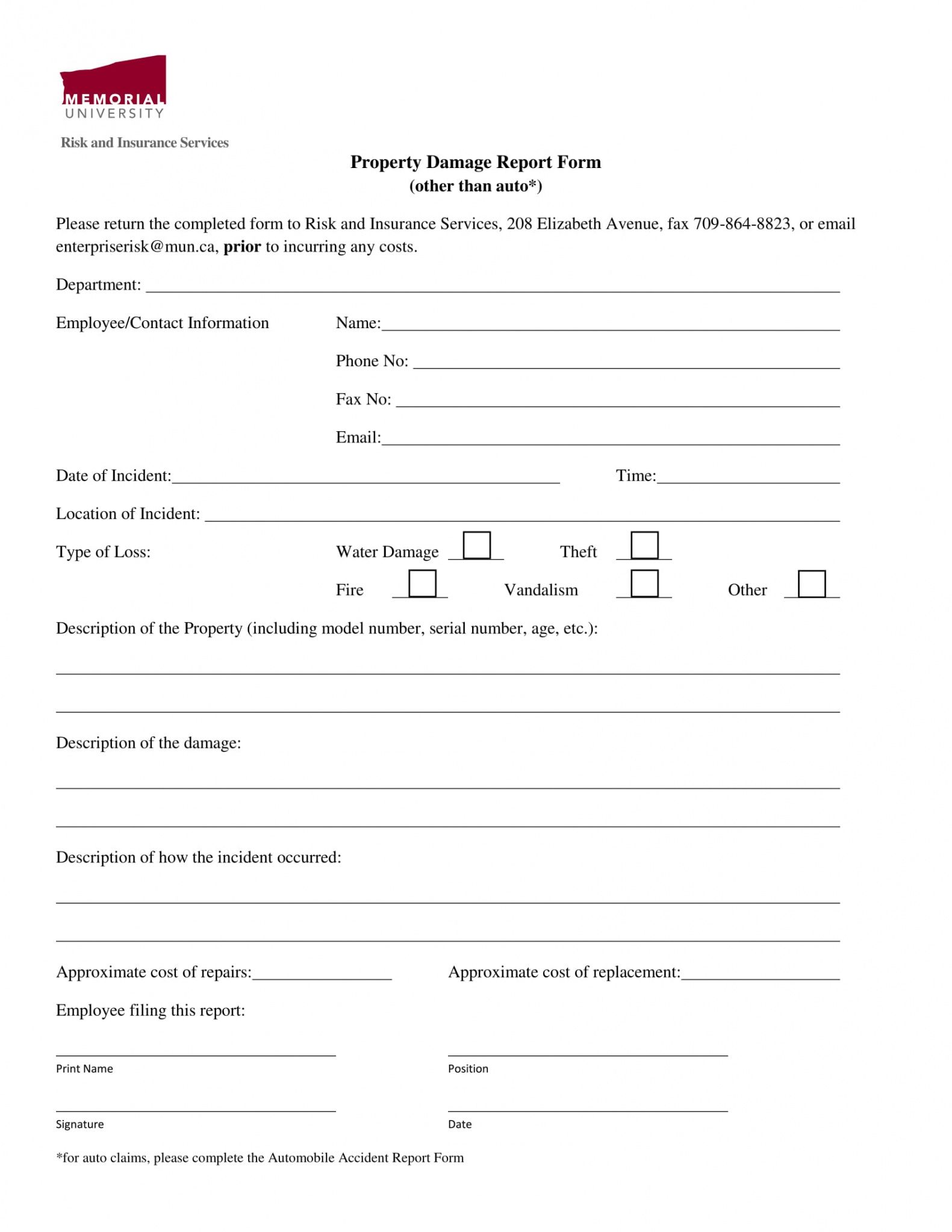 free free 14 damage report forms in ms word  pdf  excel property damage report form template pdf