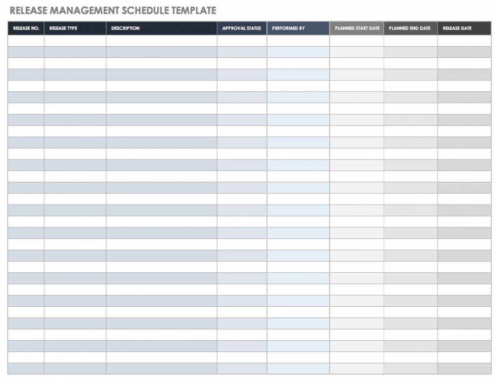 free the essential guide to release management  smartsheet software release management template sample