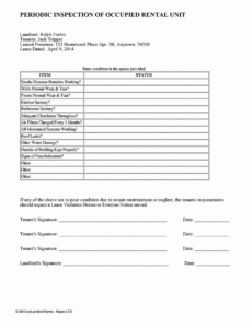 periodic inspection checklist for rental units  ezlandlordforms periodic inspection report for rental property template