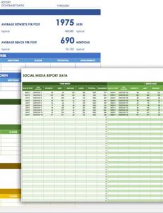 printable 12 free social media templates  smartsheet media coverage report template example