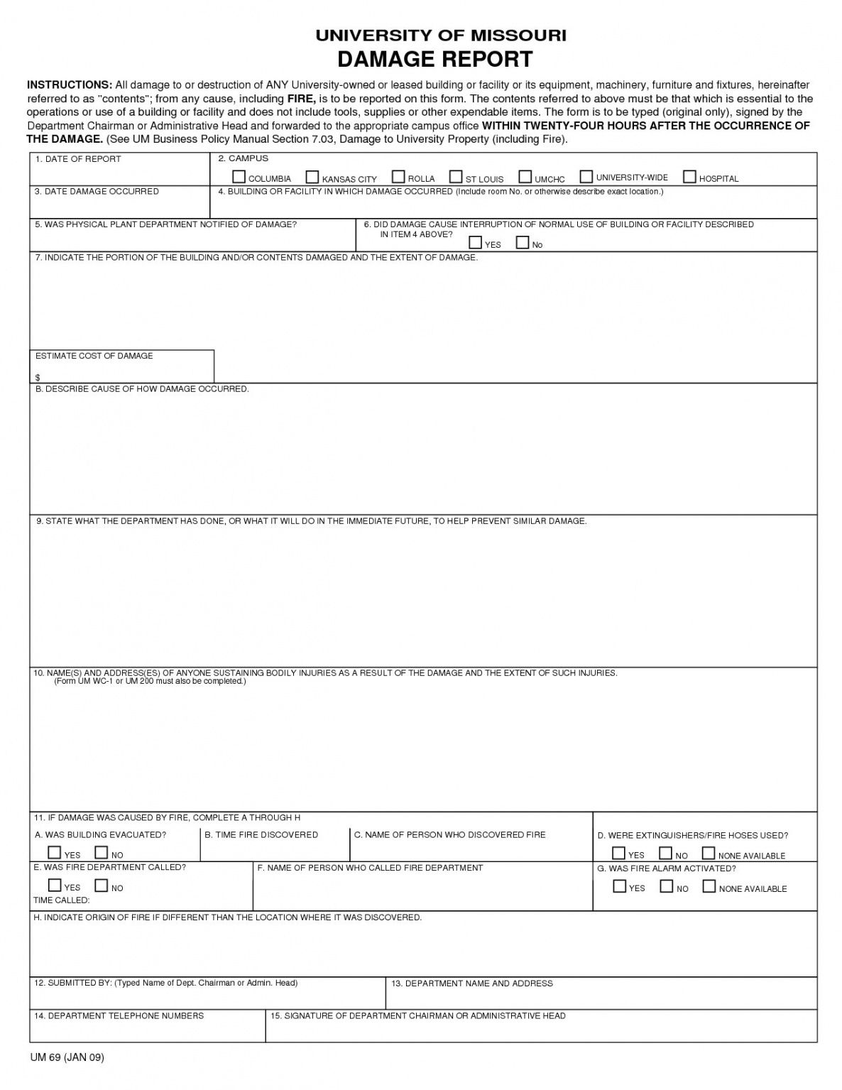 Printable 16 Damage Report Example Pdf Ms Word Pages Google Property