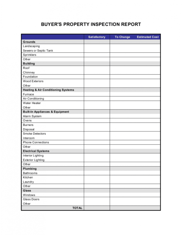 Home Inspection Report Template Pdf