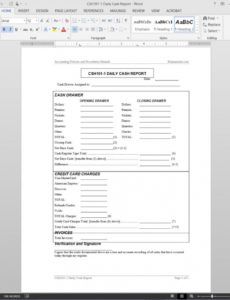 sample daily cash report template  csh1011 restaurant manager daily report template doc