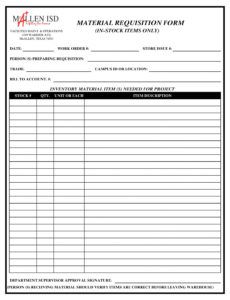 sample free 9 material requisition forms in pdf material release form template example
