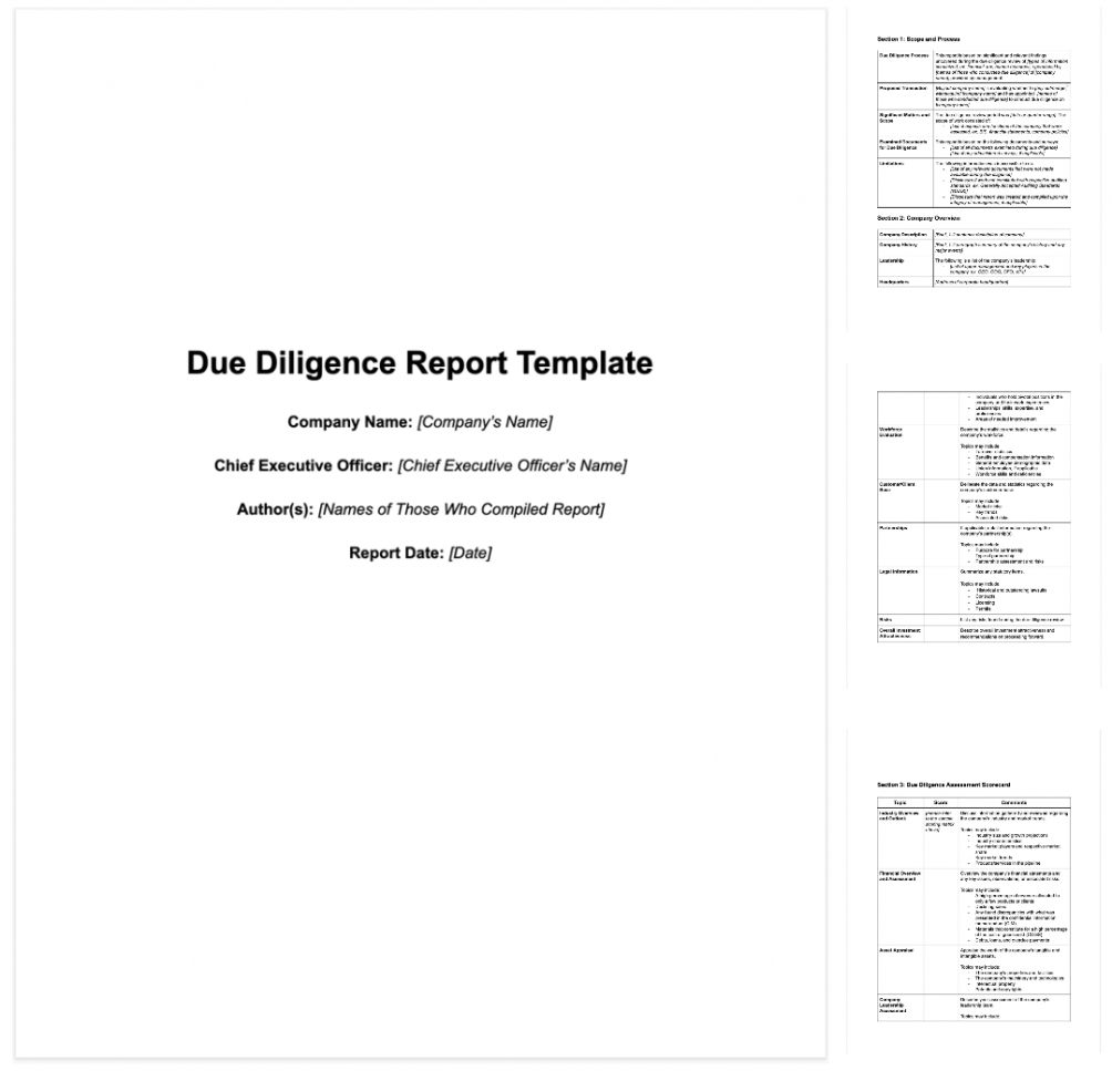 sample how to write an effective m&amp;amp;a due diligence report sample financial due diligence report template example