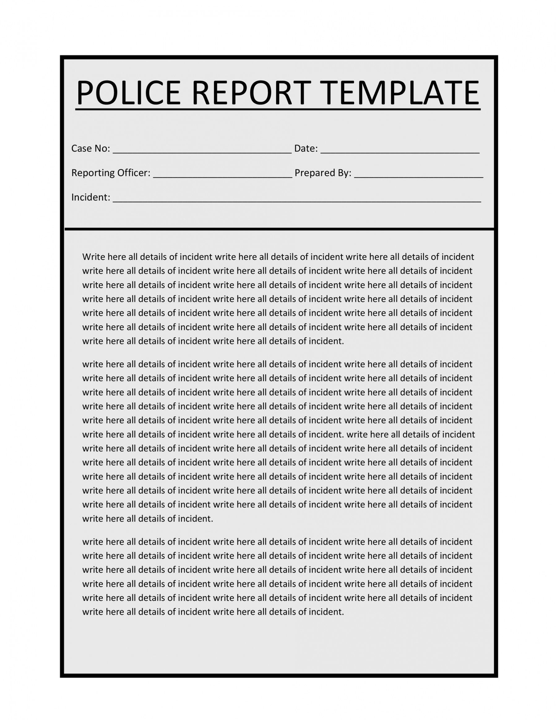 Editable 20 Police Report Template And Examples Fake Real Police After Action Report Template 0503