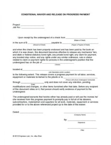 editable arizona partial conditional lien waiver form  free template conditional lien release template pdf