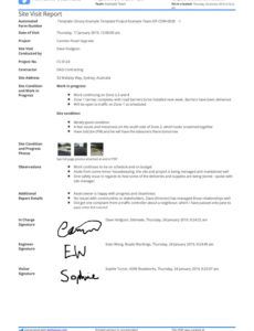 editable construction site visit report template and sample free to use client visit report template example
