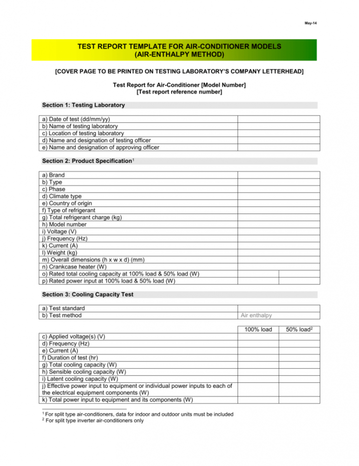 editable may14 test report template for air load testing report template