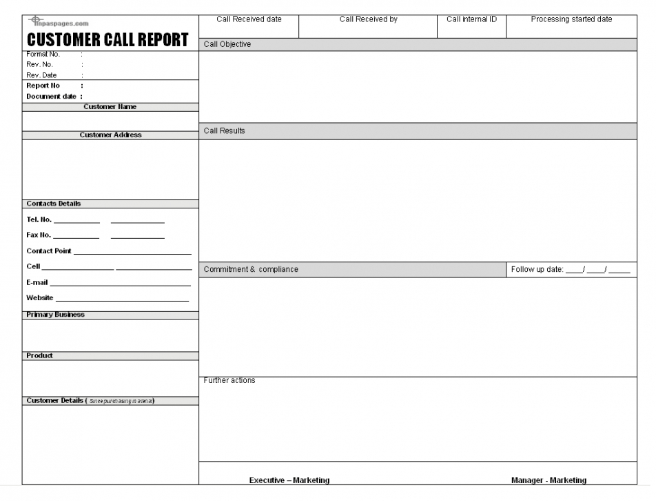 editable sales call report templates  word excel fomats client visit report template word