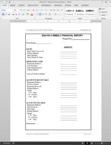 editable weekly financial report template  g&amp;amp;a1043 financial summary report template