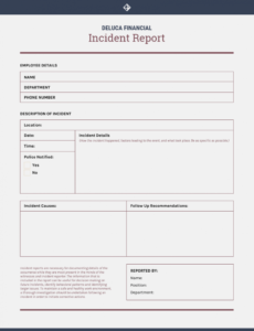 how to write an effective incident report  templates accident injury report template doc