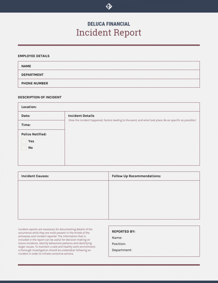 how to write an effective incident report  templates accident injury report template doc