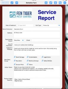 pest control uses ipad to prepare service report  form pest control report template doc