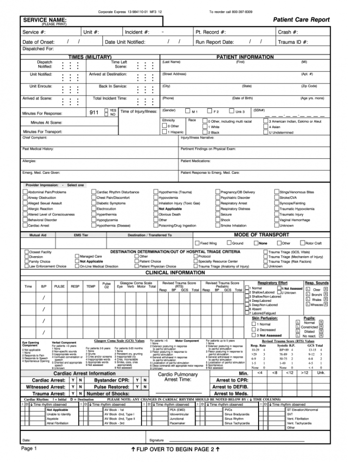 Printable Ems Run Report Fill Online Printable Fillable Blank Ems