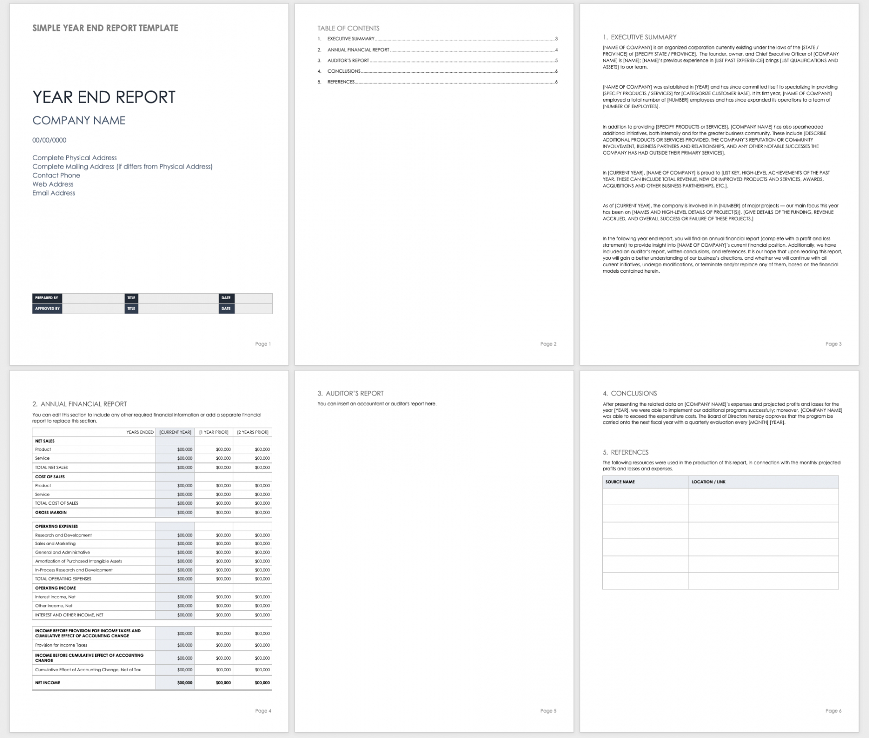 printable free year end report templates  smartsheet financial summary report template sample