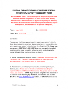 printable functional capacity evaluation sample  fill out and sign printable pdf  template  signnow functional capacity evaluation report template doc