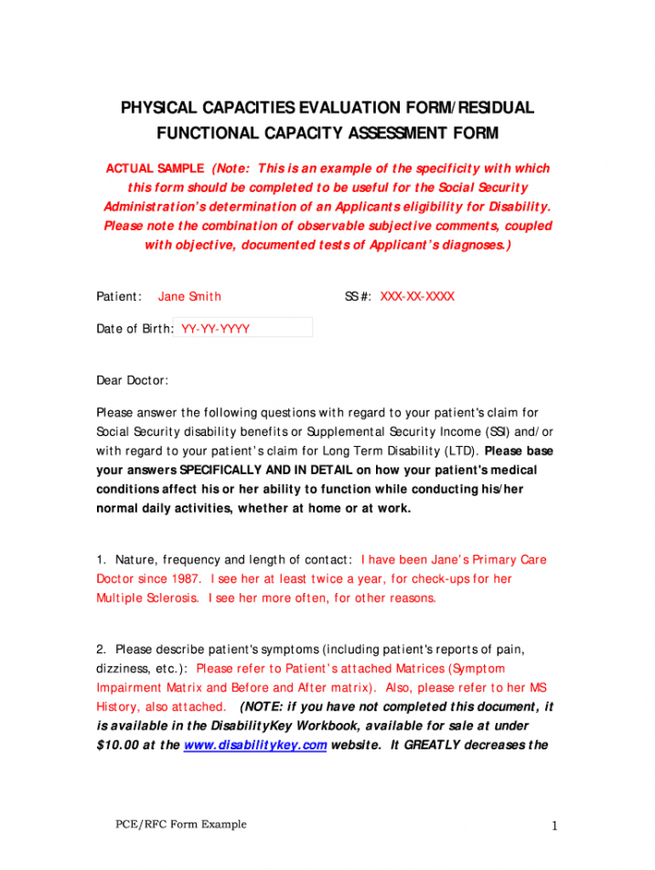 Printable Functional Capacity Evaluation Sample Fill Out And Sign