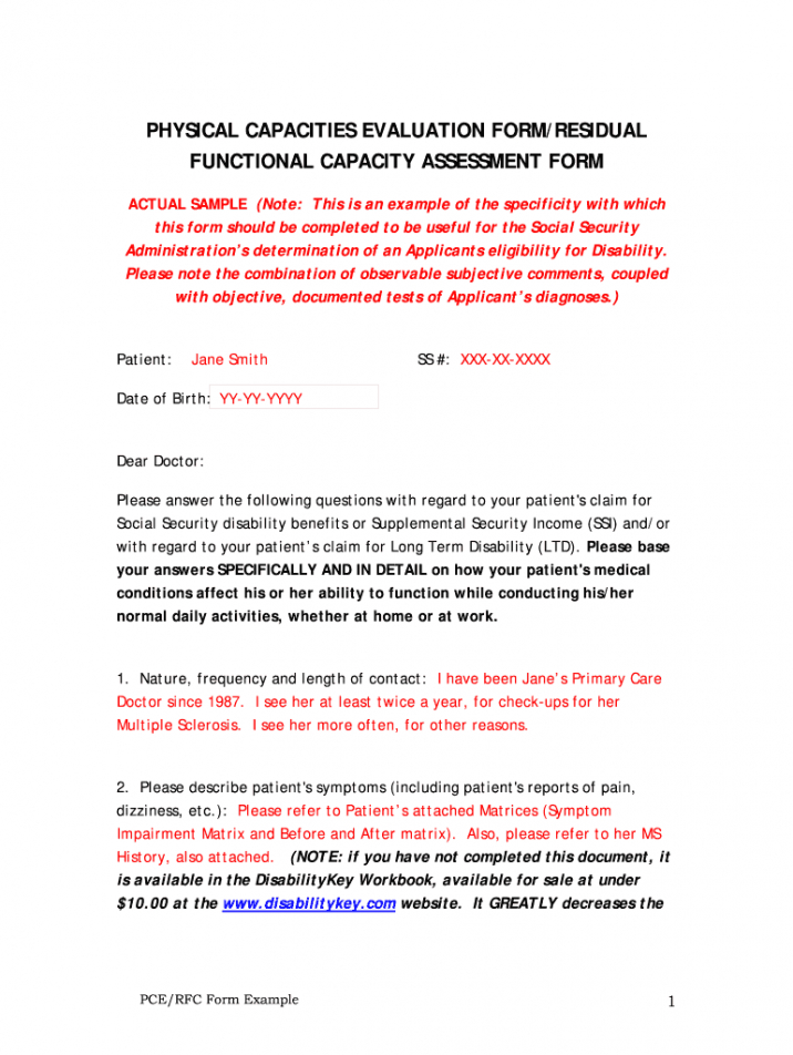 Printable Functional Capacity Evaluation Sample Fill Out And Sign 