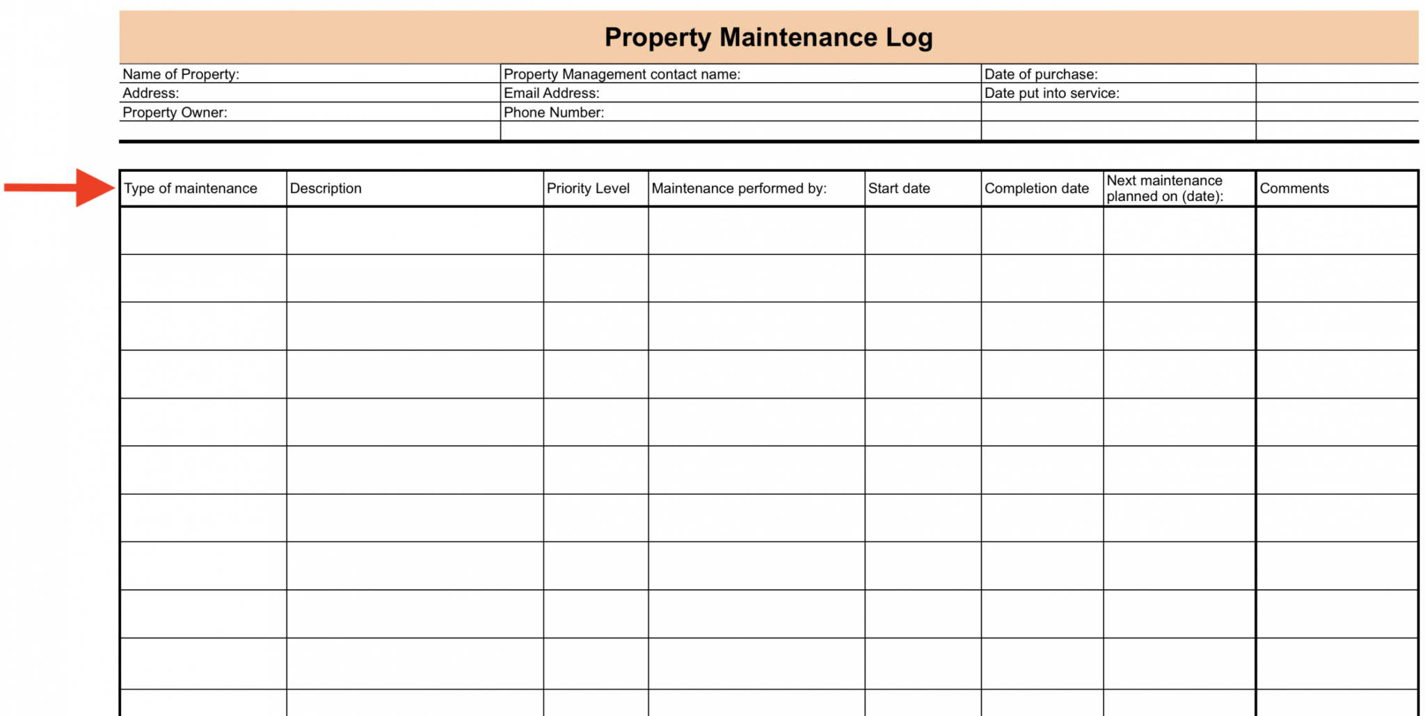 Printable Maintenance Log Setup Checklist Process Street Building Maintenance Report Template