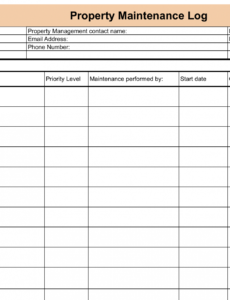printable maintenance log setup checklist  process street building maintenance report template sample