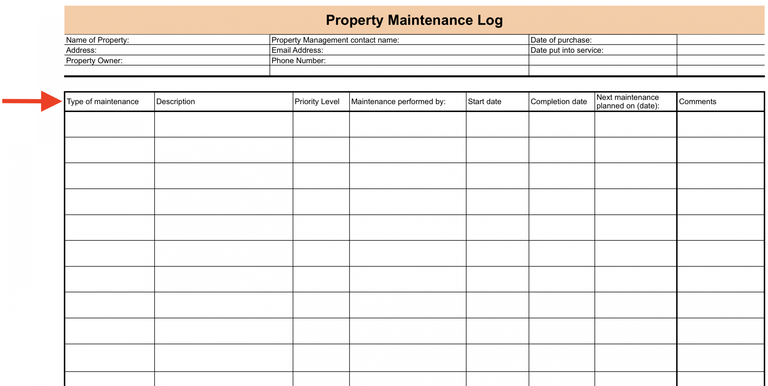 printable maintenance log setup checklist  process street building maintenance report template sample