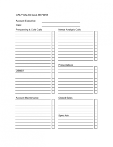 printable sales call report templates  word excel fomats sales rep call report template sample