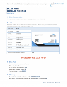 sales visit reports using iphone ipad android or windows client visit report template example