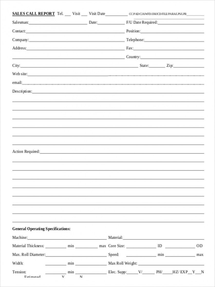 sample free 22 sales report forms in pdf  ms word sales rep call report template