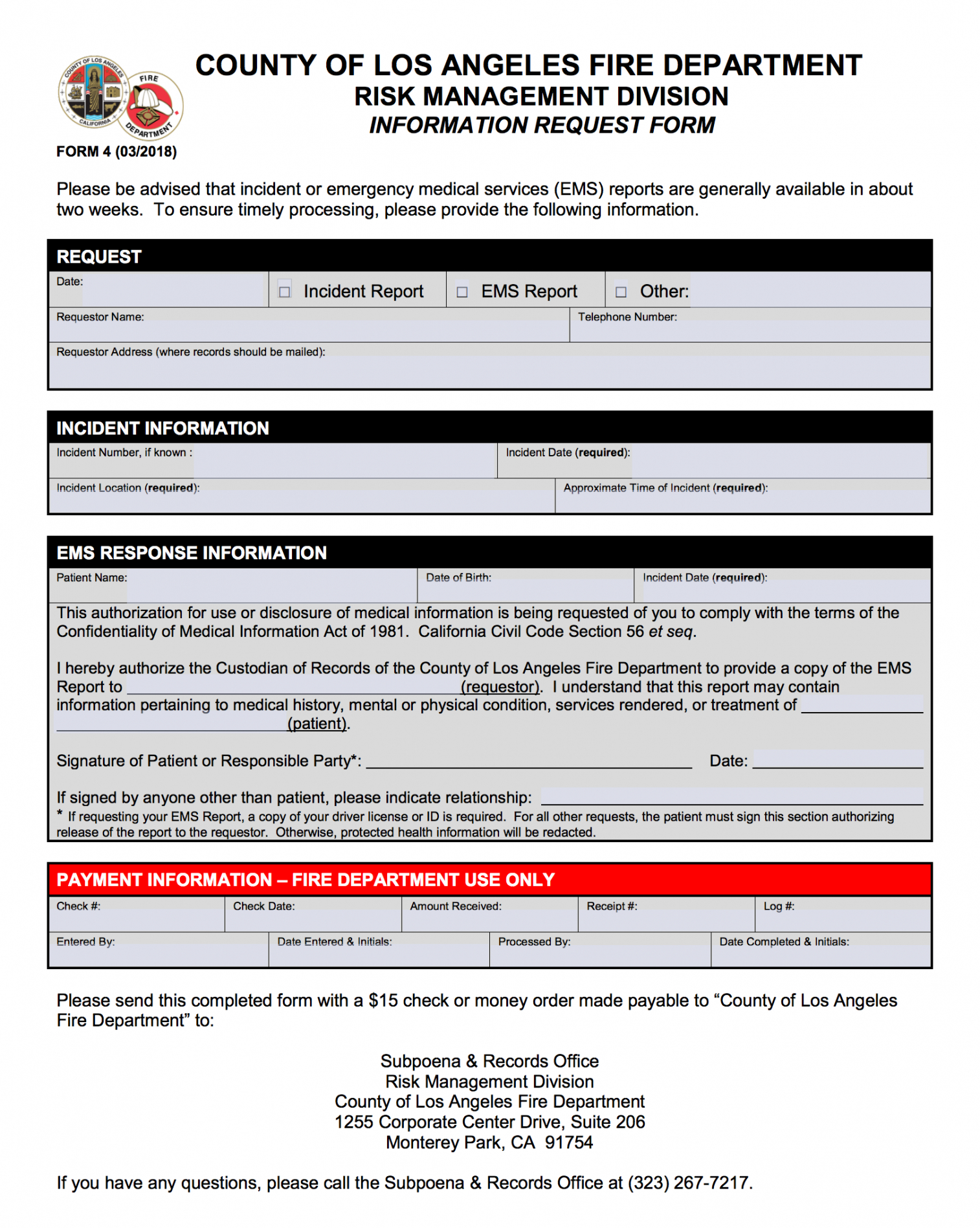 sample incident and ems report request  fire department ems incident report template word