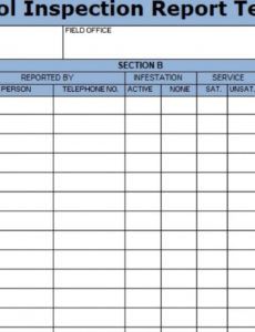 sample pest control inspection report template  microsoft project pest control report template pdf