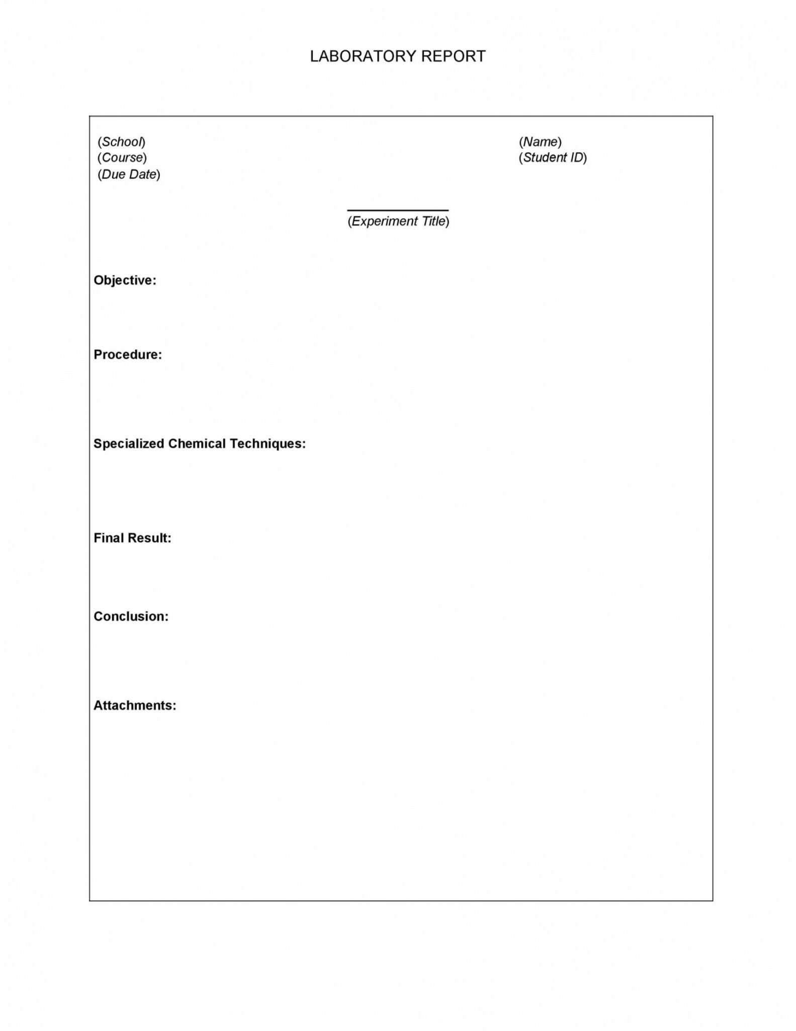 40 Lab Report Templates Format Examples Templatelab Science Fair Report Template Example 