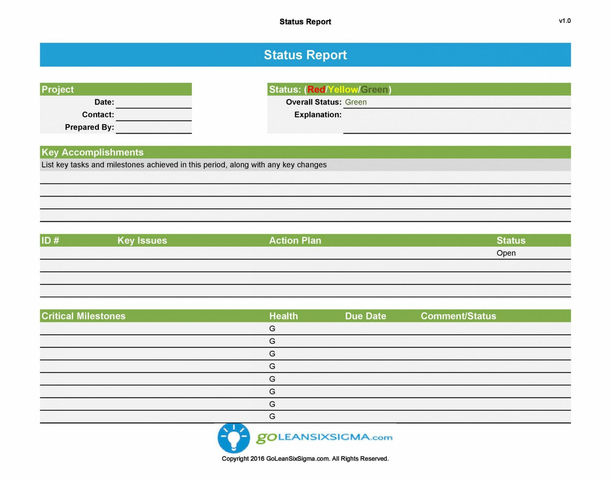 How To Create A Status Report In Excel