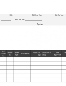 daily shift report production shift report template