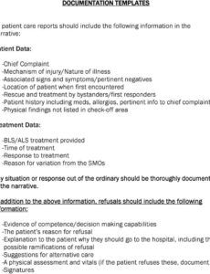 editable documentation templates all patient care reports should patient care report narrative template example