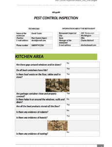 editable ensure a pestfree site with this pest inspection app pest control inspection report template sample