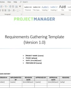 editable requirements gathering template  projectmanager report requirement gathering template excel