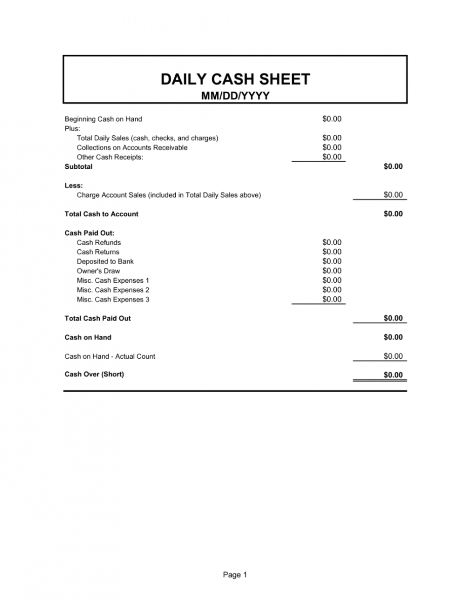 free daily cash sheet template  by businessinabox™ daily cash report template pdf