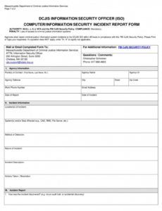 free security incident report template ~ addictionary cyber security incident report template pdf