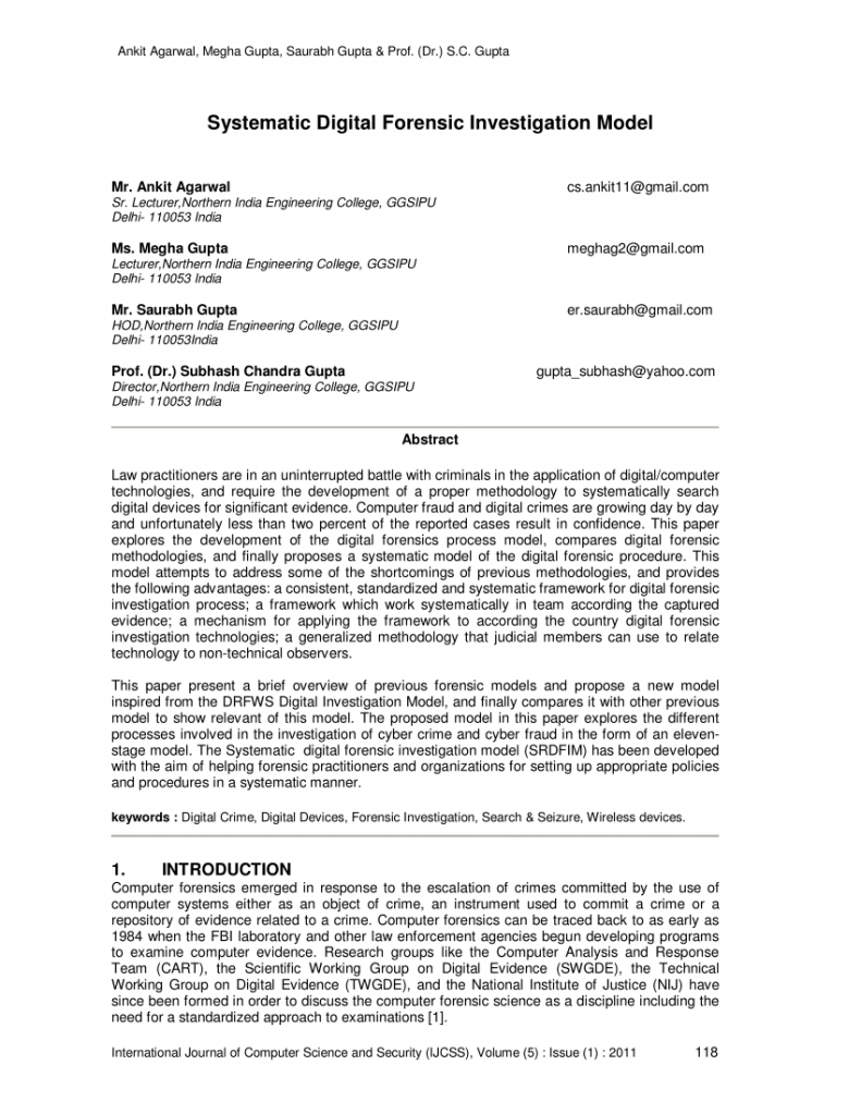 Pdf Systematic Digital Forensic Investigation Model Computer Forensic