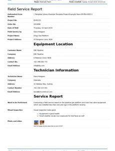 printable field service report template better format than word field service report template example